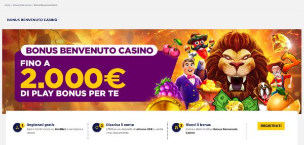 Bonus Benvenuto GoldBet